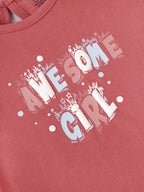 Popees Baby Girls Coral Pink Full Sleeve Cotton T-Shirt |Soft Casual Wear Top (9M–4Y)