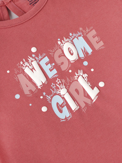 Popees Baby Girls Coral Pink Full Sleeve Cotton T-Shirt |Soft Casual Wear Top (9M–4Y)