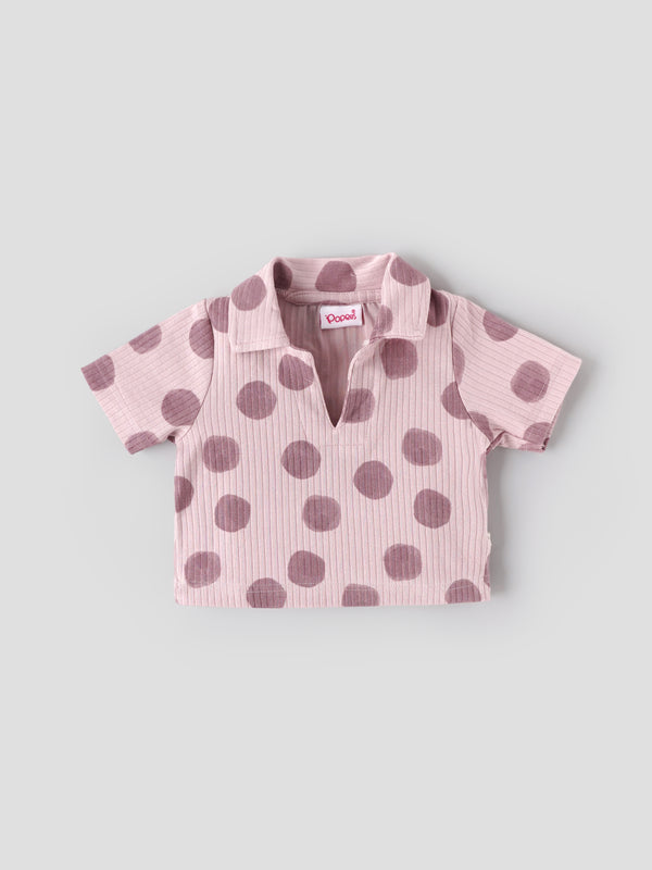 Popees Comfortable Cotton Top with Polka Print for Girls (1–4 Years)