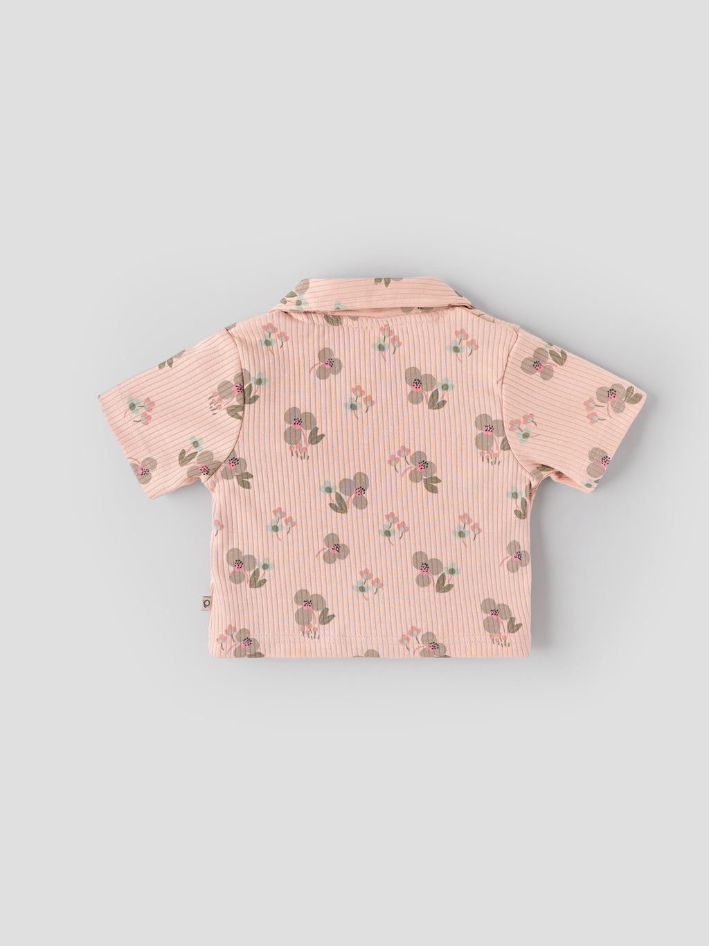 Popees Baby Girls Floral Print Ribbed Half Sleeve Collared Top| 9M–4Y