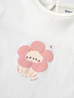 Popees Baby Girls Printed Cotton T-Shirt with Cute Graphic Design| Soft Breathable Casual Summer Top| 9 Months–4 Years