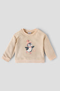 Popees Baby Girls Cotton Fleece Sweatshirt with Penguin Print| 9M–4Y
