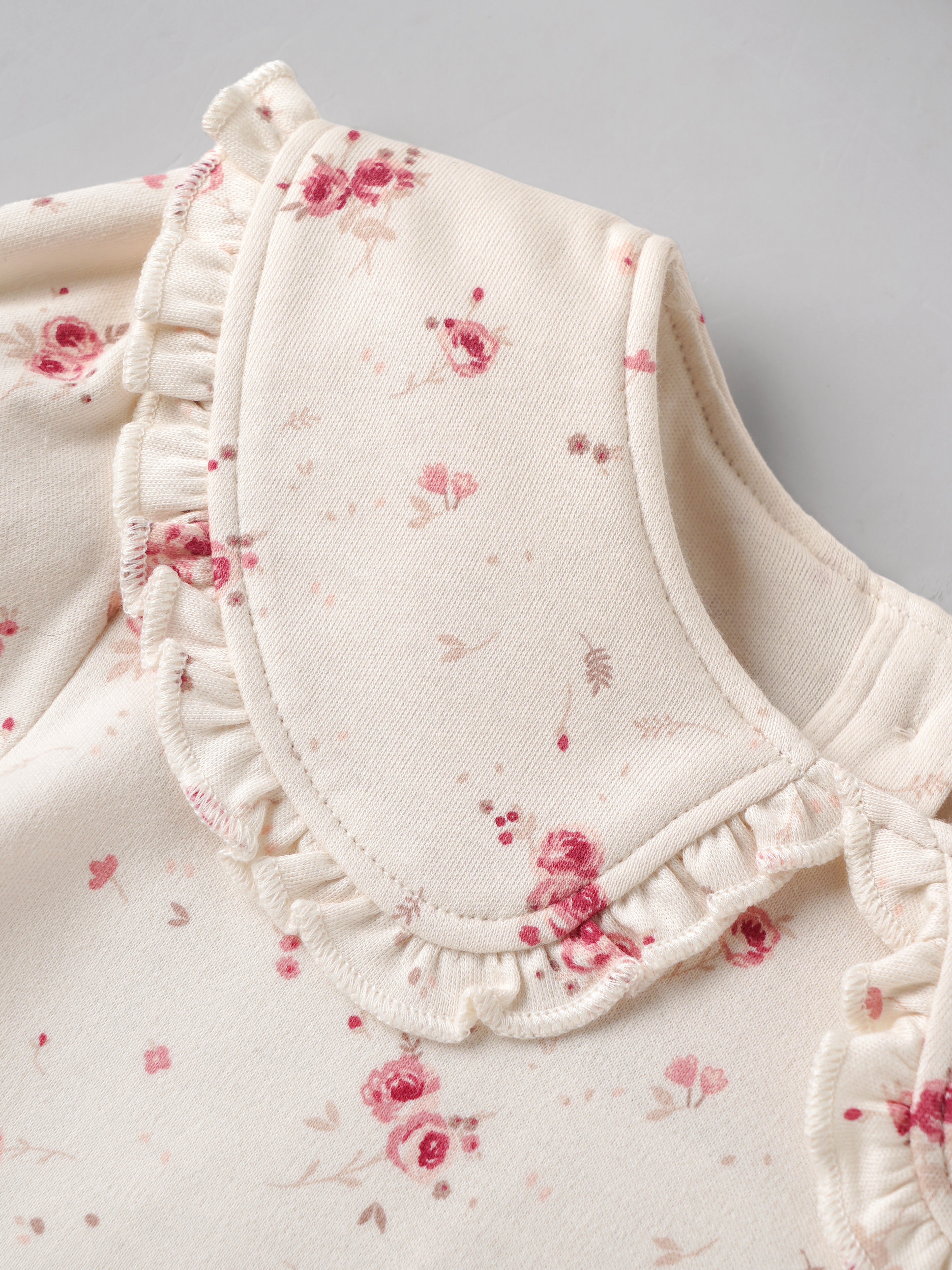 Popees Baby Girls Floral Cotton Top | Cream Printed Long Sleeve Peter Pan Collar Outfit (9 Months–4 Years) (Copy)
