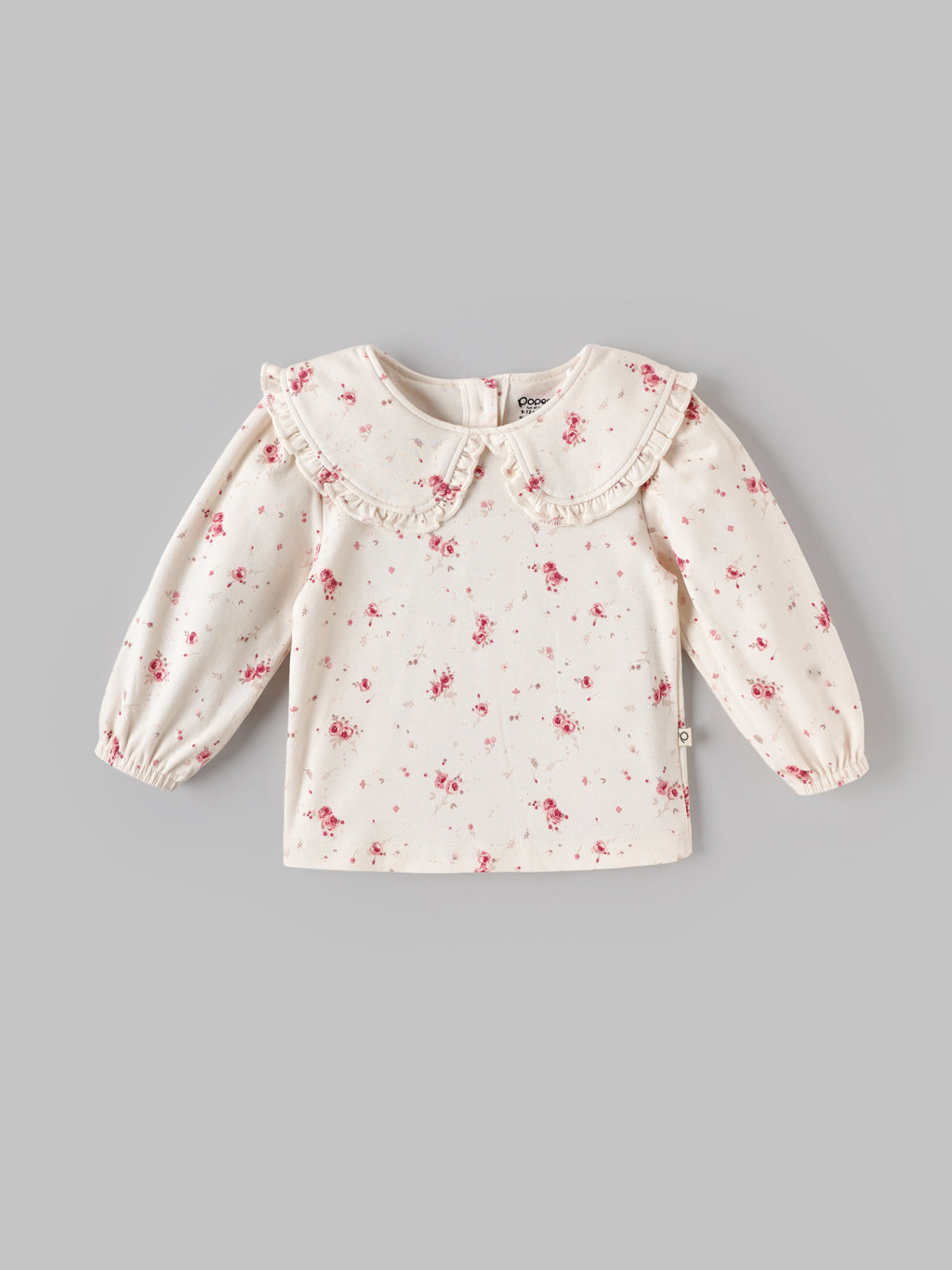 Popees Baby Girls Floral Cotton Top | Cream Printed Long Sleeve Peter Pan Collar Outfit (9 Months–4 Years) (Copy)