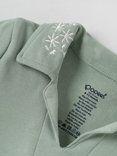Popees ComfortablePolo T-Shirt with Floral Embroidery (1–4 Years) for Girls