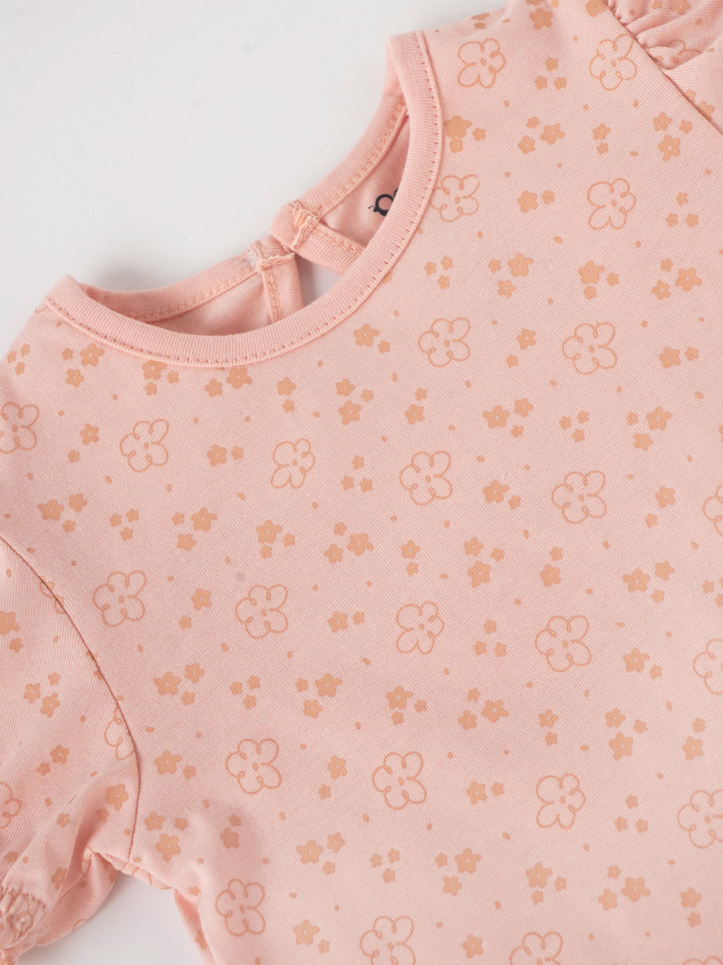 Popees Girls Cotton Floral Printed Puff Sleeve Top|Soft Breathable Summer Casual Wear, Kids Round Neck Daily Wear Top| 1–6 Years