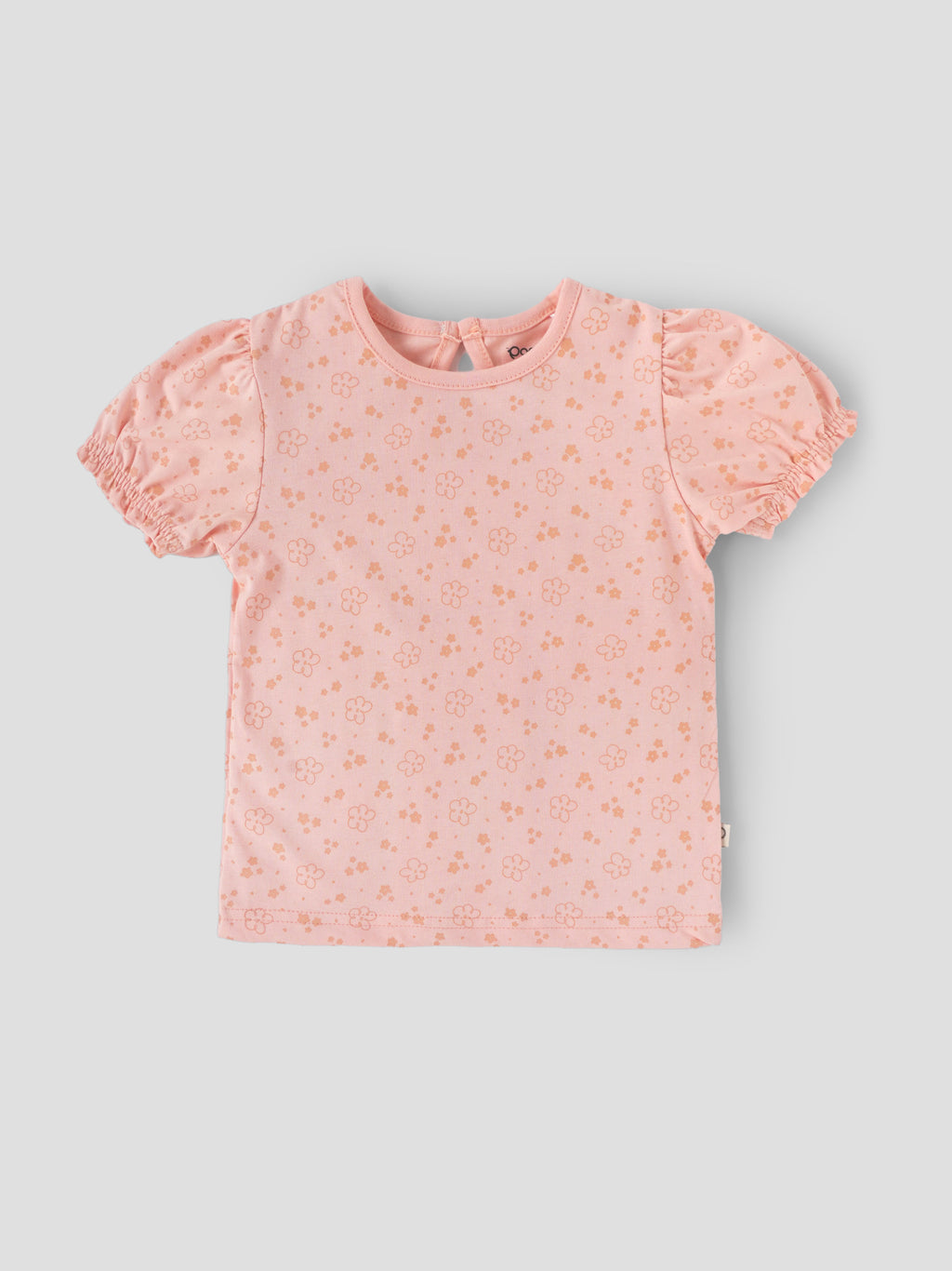 Popees Girls Cotton Floral Printed Puff Sleeve Top|Soft Breathable Summer Casual Wear, Kids Round Neck Daily Wear Top| 1–6 Years
