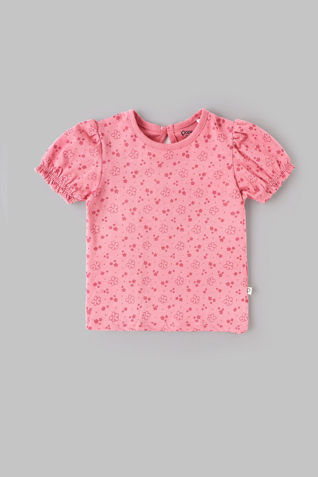 Popees Baby Girls Cotton Floral Printed Puff Sleeve T-Shirt Top| 1–6Years