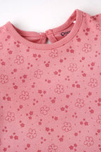 Popees Baby Girls Cotton Floral Printed Puff Sleeve T-Shirt Top| 1–6Years