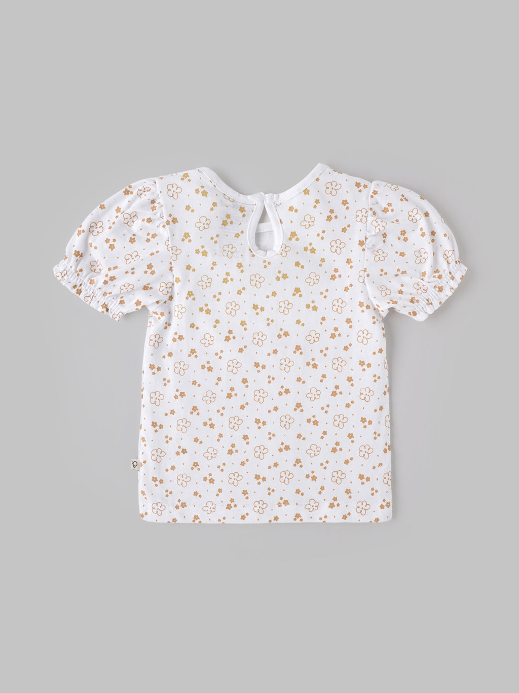 Popees Girls Floral Print Cotton Puff Sleeve Top for Kids (1–6 Years) | Soft Breathable Casual Summer Wear Outfit