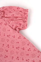 Popees Baby Girls Cotton Floral Printed Puff Sleeve T-Shirt Top| 1–6Years
