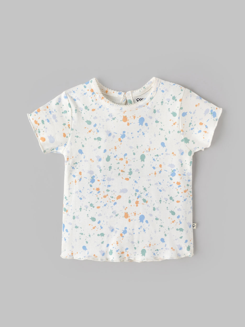 Popees Soft & Comfortable Half Sleeve Baby Girls Top with Multicolour Splatter Print | 1–4 Years