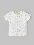 Popees Soft & Comfortable Half Sleeve Baby Girls Top with Multicolour Splatter Print | 1–4 Years
