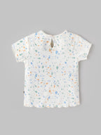 Popees Soft & Comfortable Half Sleeve Baby Girls Top with Multicolour Splatter Print | 1–4 Years
