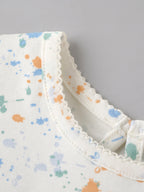 Popees Soft & Comfortable Half Sleeve Baby Girls Top with Multicolour Splatter Print | 1–4 Years