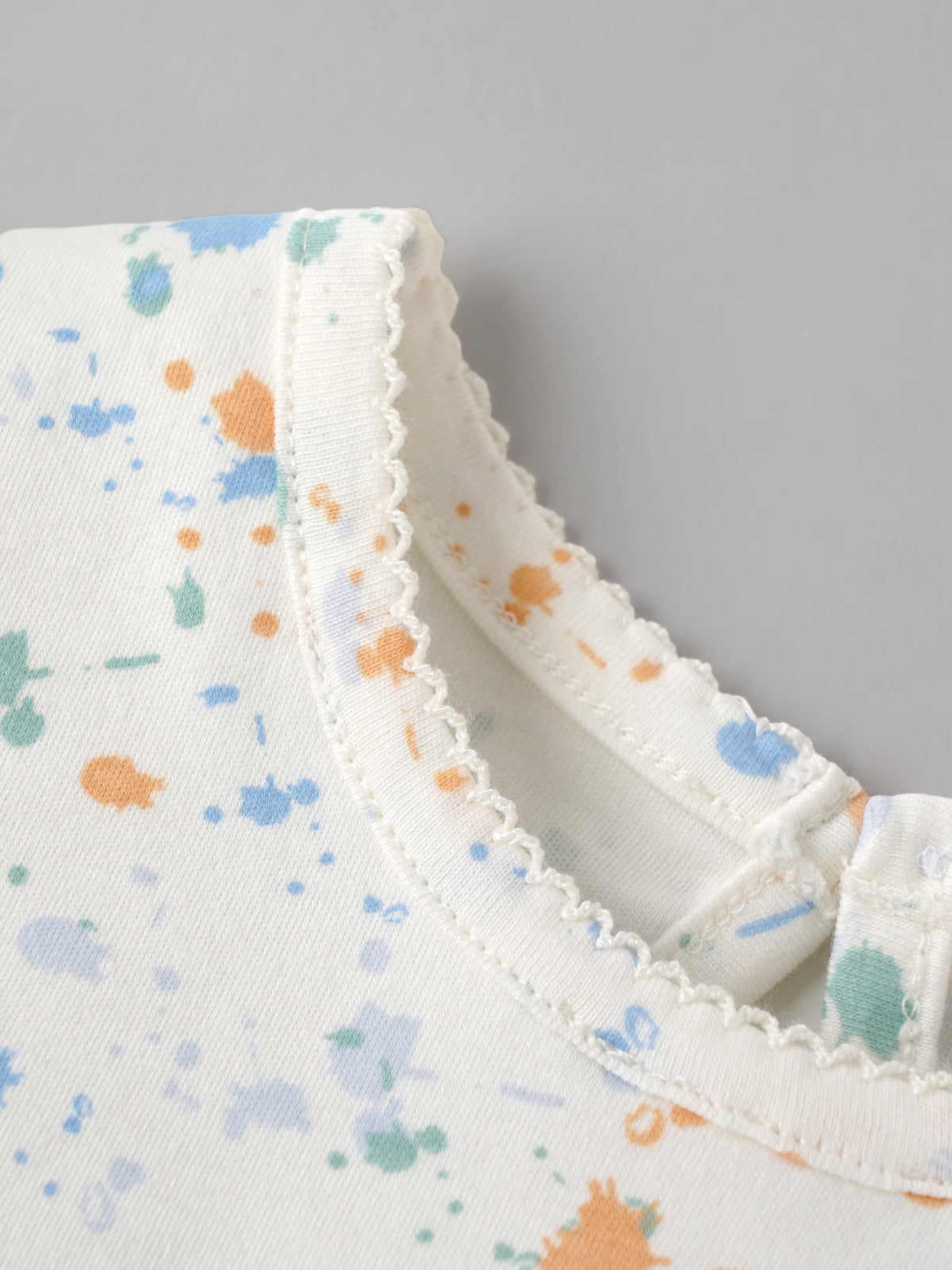 Popees Soft & Comfortable Half Sleeve Baby Girls Top with Multicolour Splatter Print | 1–4 Years