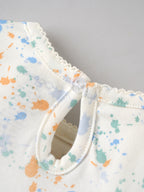 Popees Soft & Comfortable Half Sleeve Baby Girls Top with Multicolour Splatter Print | 1–4 Years