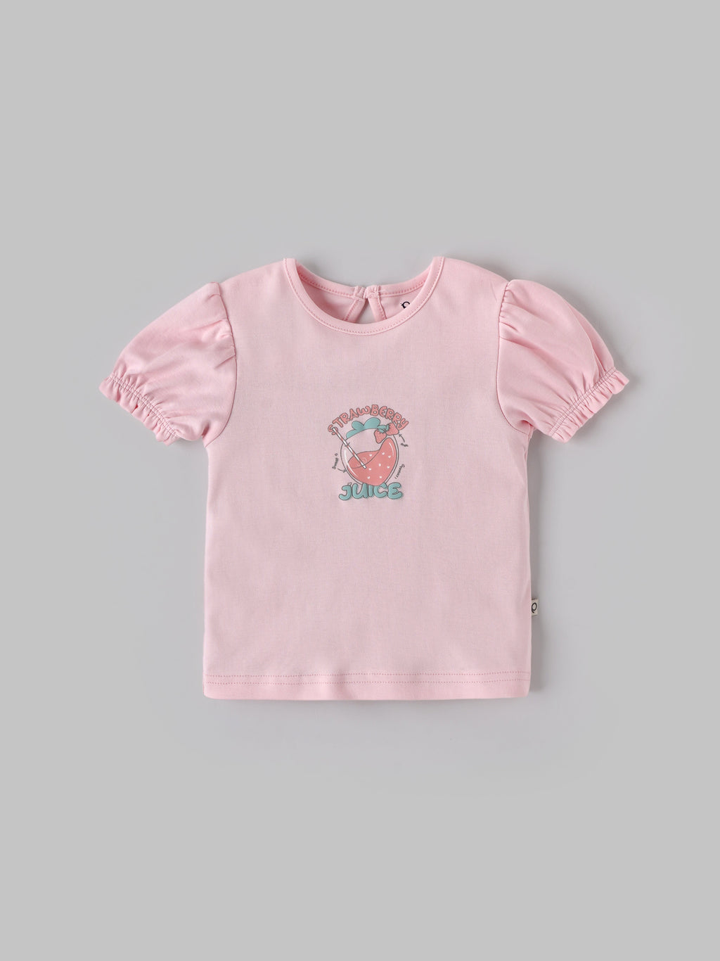 Popees Baby Girls Print Puff Sleeve Cotton T-Shirt| Pink| 9 Months to 4 Years