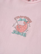Popees Baby Girls Print Puff Sleeve Cotton T-Shirt| Pink| 9 Months to 4 Years