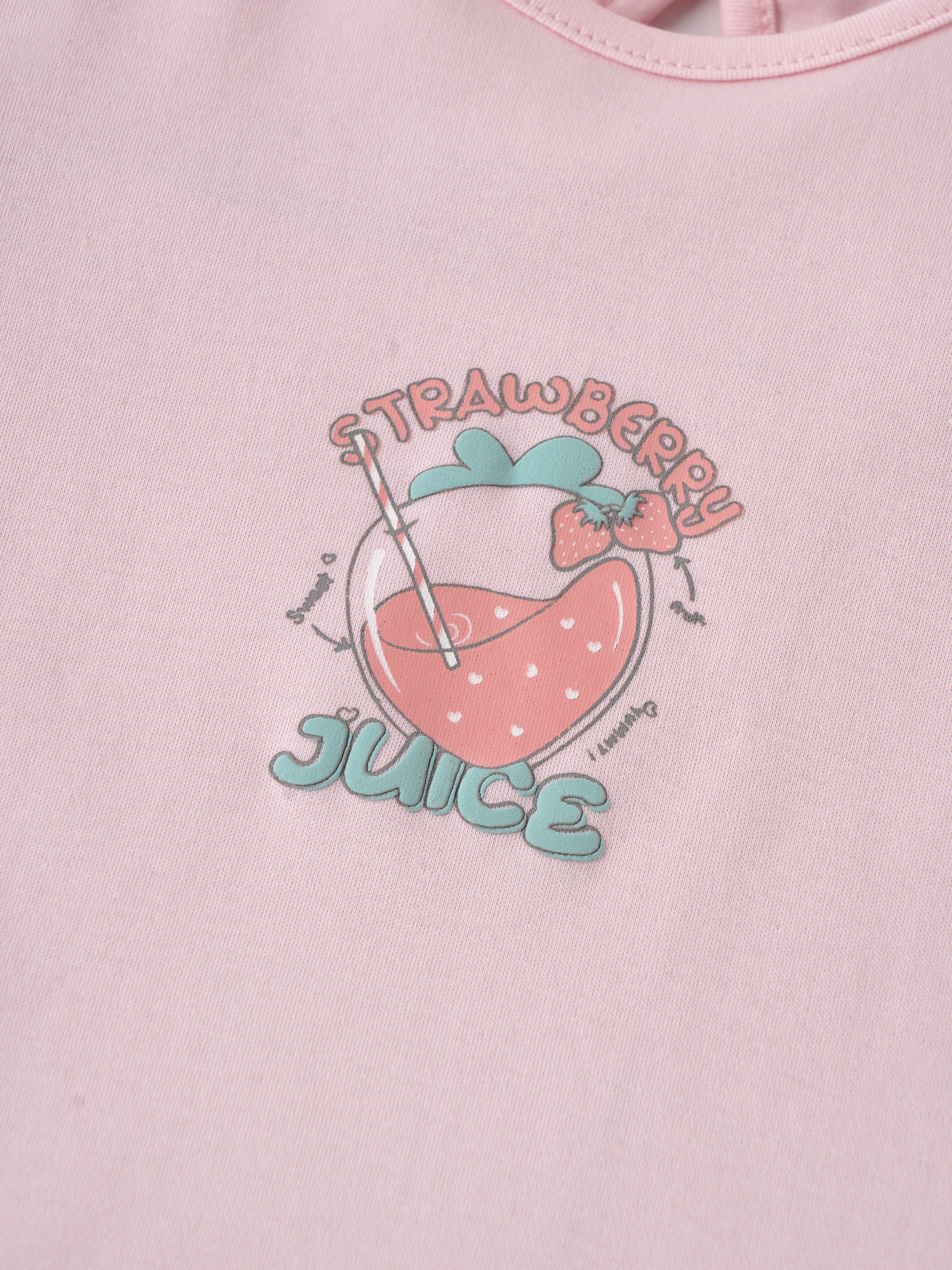 Popees Baby Girls Print Puff Sleeve Cotton T-Shirt| Pink| 9 Months to 4 Years