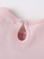 Popees Baby Girls Print Puff Sleeve Cotton T-Shirt| Pink| 9 Months to 4 Years