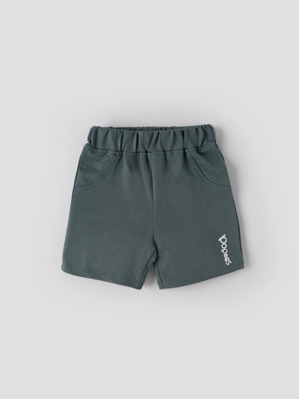 Popees Baby Boys Soft Cotton Knit Shorts Pack| Navy Blue & Olive Green| 3 to 36 Months