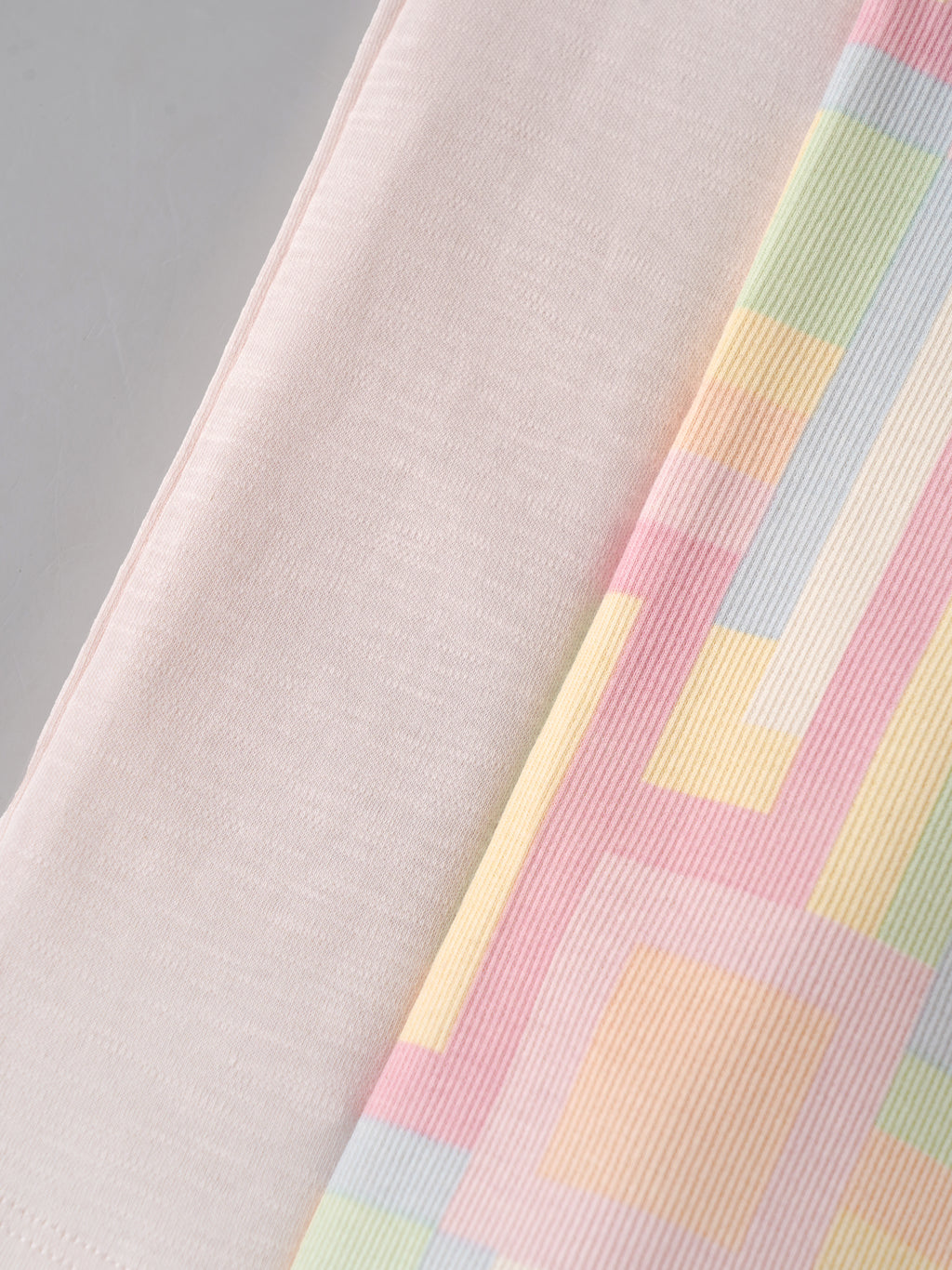 Popees Baby Girls Cotton Pants Pack of 2 | Solid & Pastel Geometric Print Elastic Waist (Size 3-36 M)