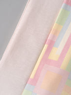 Popees Baby Girls Cotton Pants Pack of 2 | Solid & Pastel Geometric Print Elastic Waist (Size 3-36 M)