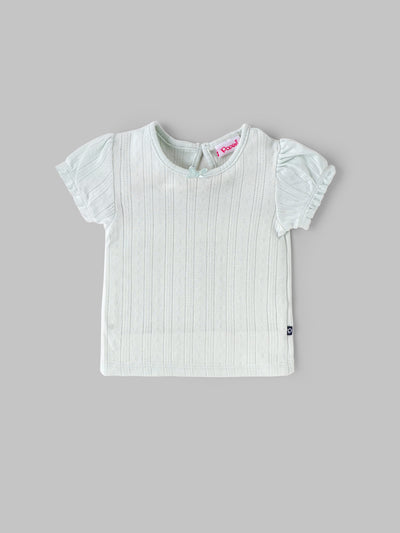 Popees Baby Girls Cotton Puff Sleeve Tops |3 Months to 24 Months