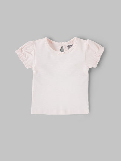 Popees Baby Girls Cotton Puff Sleeve Tops |3 Months to 24 Months