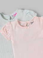 Popees Baby Girls Cotton Puff Sleeve Tops |3 Months to 24 Months