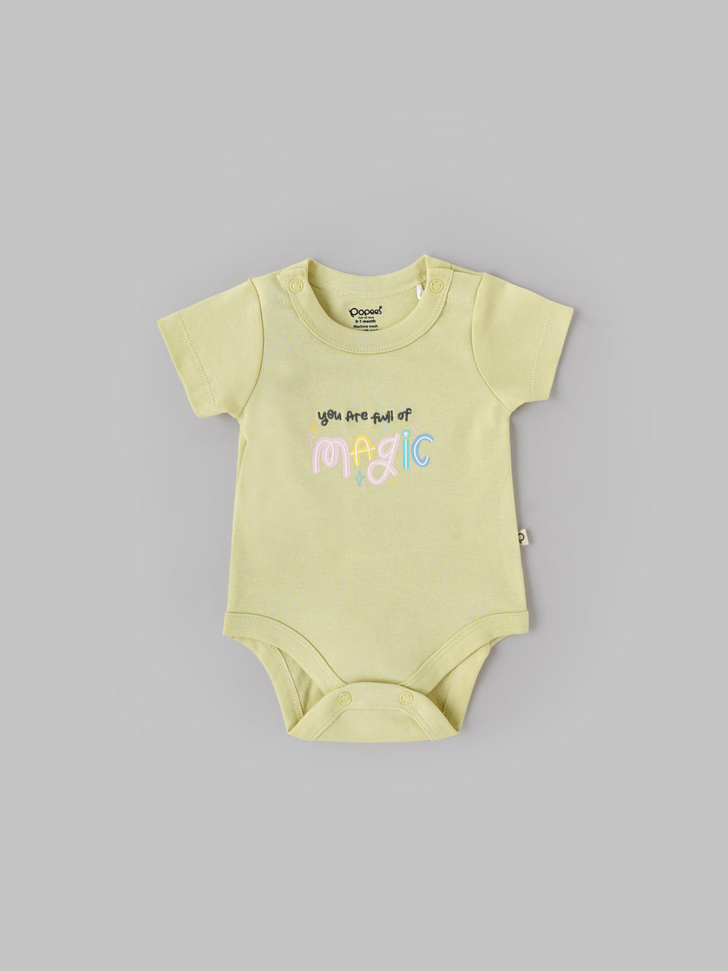 Popees Baby Boys Cotton Bodysuit Set| Yellow & Cream (Pack of 2)| Tiny Baby To 6 Months