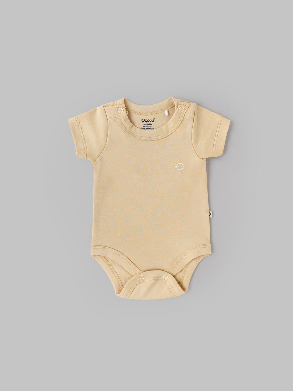 Popees Baby Boys Cotton Bodysuit Set| Yellow & Cream (Pack of 2)| Tiny Baby To 6 Months