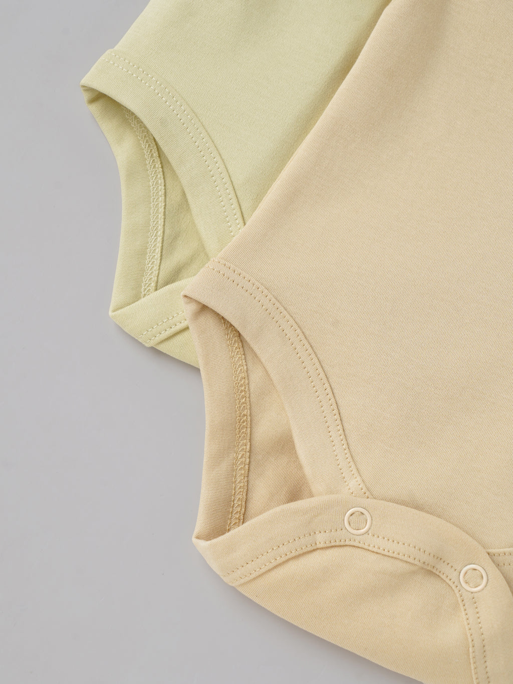 Popees Baby Boys Cotton Bodysuit Set| Yellow & Cream (Pack of 2)| Tiny Baby To 6 Months