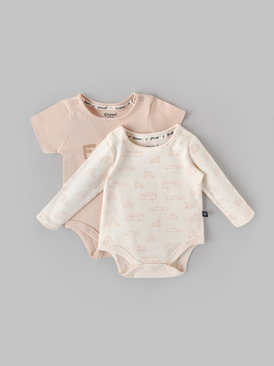Popees Baby Boys Bodysuit Set Pack of 2| Tiny Baby, Newborn to 6 Months