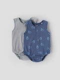 Popees Baby Boys Sleeveless Bodysuit Set Pack of 2| Tiny Baby, Newborn to 6 Months