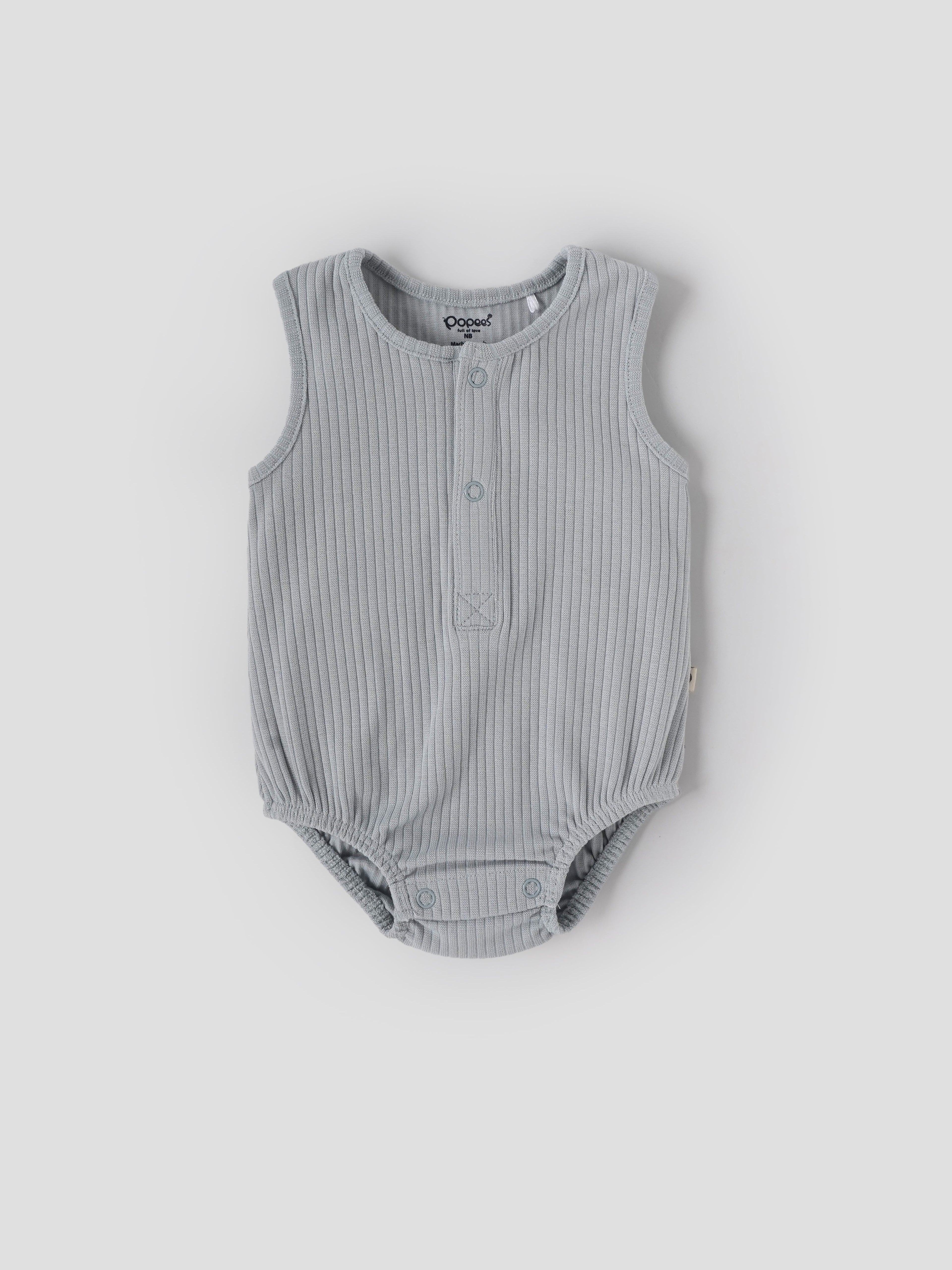 Popees Baby Boys Sleeveless Bodysuit Set Pack of 2| Tiny Baby, Newborn to 6 Months