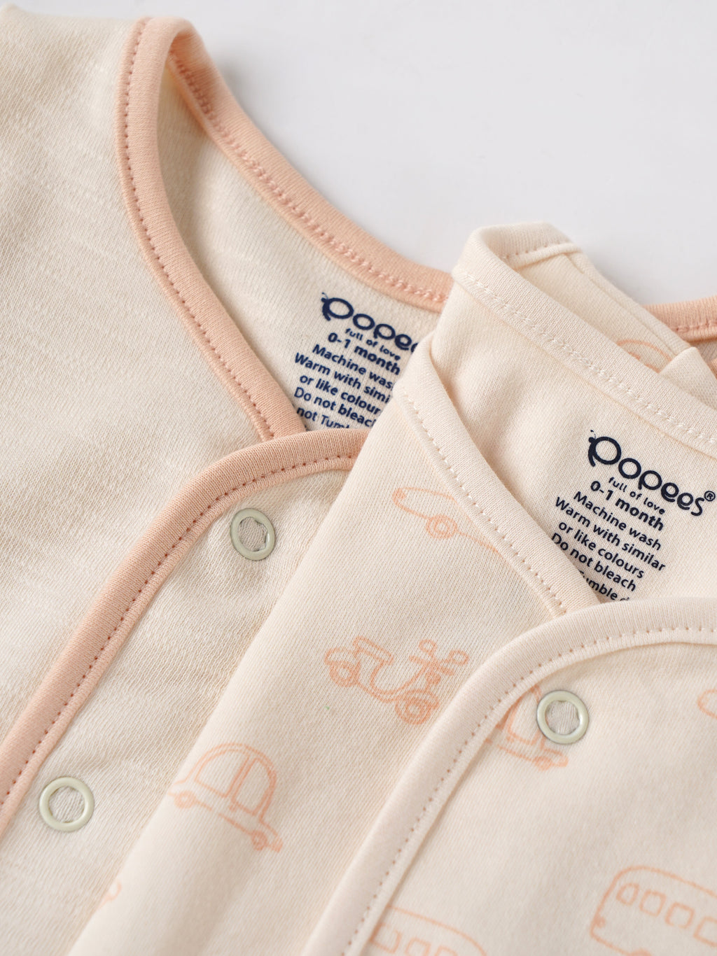 Popees Baby Boys Cotton Front Open Jabla Set |Tiny Baby, Newborn to 6 Months