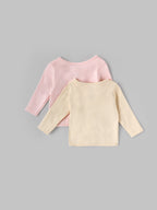 Popees Baby Boys Front Open Cotton Jabla Set (Pack of 2)| Pink & Yellow| Tiny Baby To 6 M