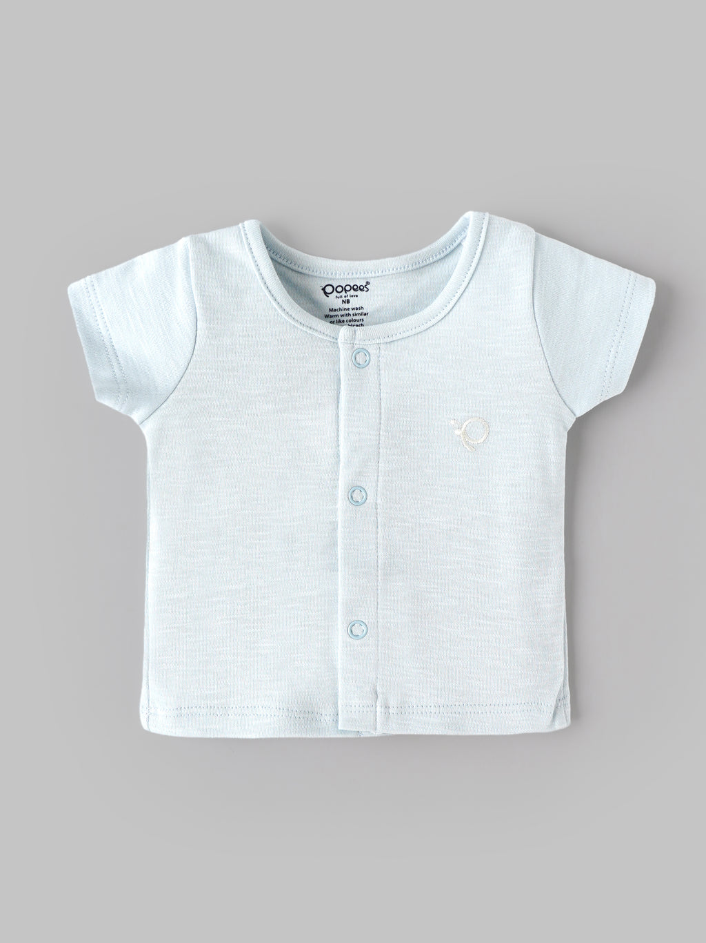 Popees Baby Boys Soft & Comfortable Printed T-Shirt Set | Pack of 2 Short Sleeve Tops with Front Button Closure | Cute Graphic Design | Everyday Casual Wear | NB–6 Months