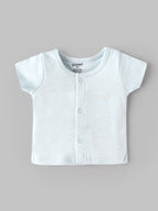 Popees Baby Boys Soft & Comfortable Printed T-Shirt Set | Pack of 2 Short Sleeve Tops with Front Button Closure | Cute Graphic Design | Everyday Casual Wear | NB–6 Months