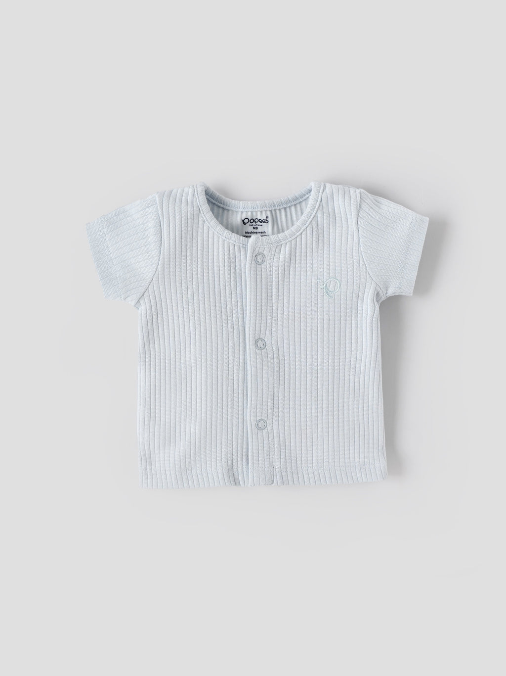 Popees Baby Boys Pack of 2 Printed & Solid T-Shirts| NB–6 Months| Soft Cotton Blend, Front Snap Closure