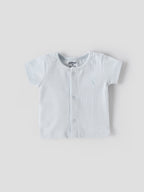 Popees Baby Boys Pack of 2 Printed & Solid T-Shirts| NB–6 Months| Soft Cotton Blend, Front Snap Closure