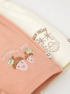 Popees Soft Peach & Cream Baby Shorts with Cute Printed Designs(0–9 Months)for Baby Boys