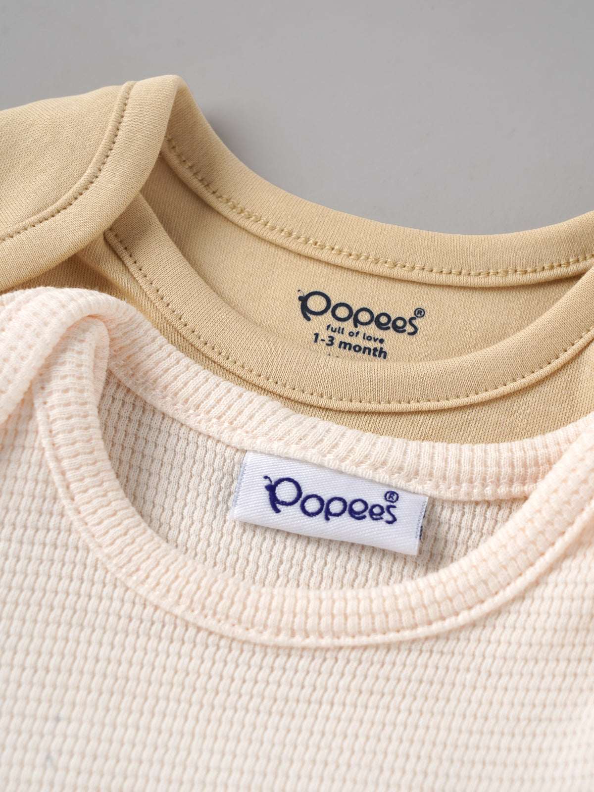 Popees Baby Girls Short Sleeve Bodysuit Set of 2 | Soft Everyday Wear | 0-6 Months