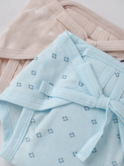 Popees Baby Printed Soft Nappy Set Pack of 2 (Newborn 0–1M)