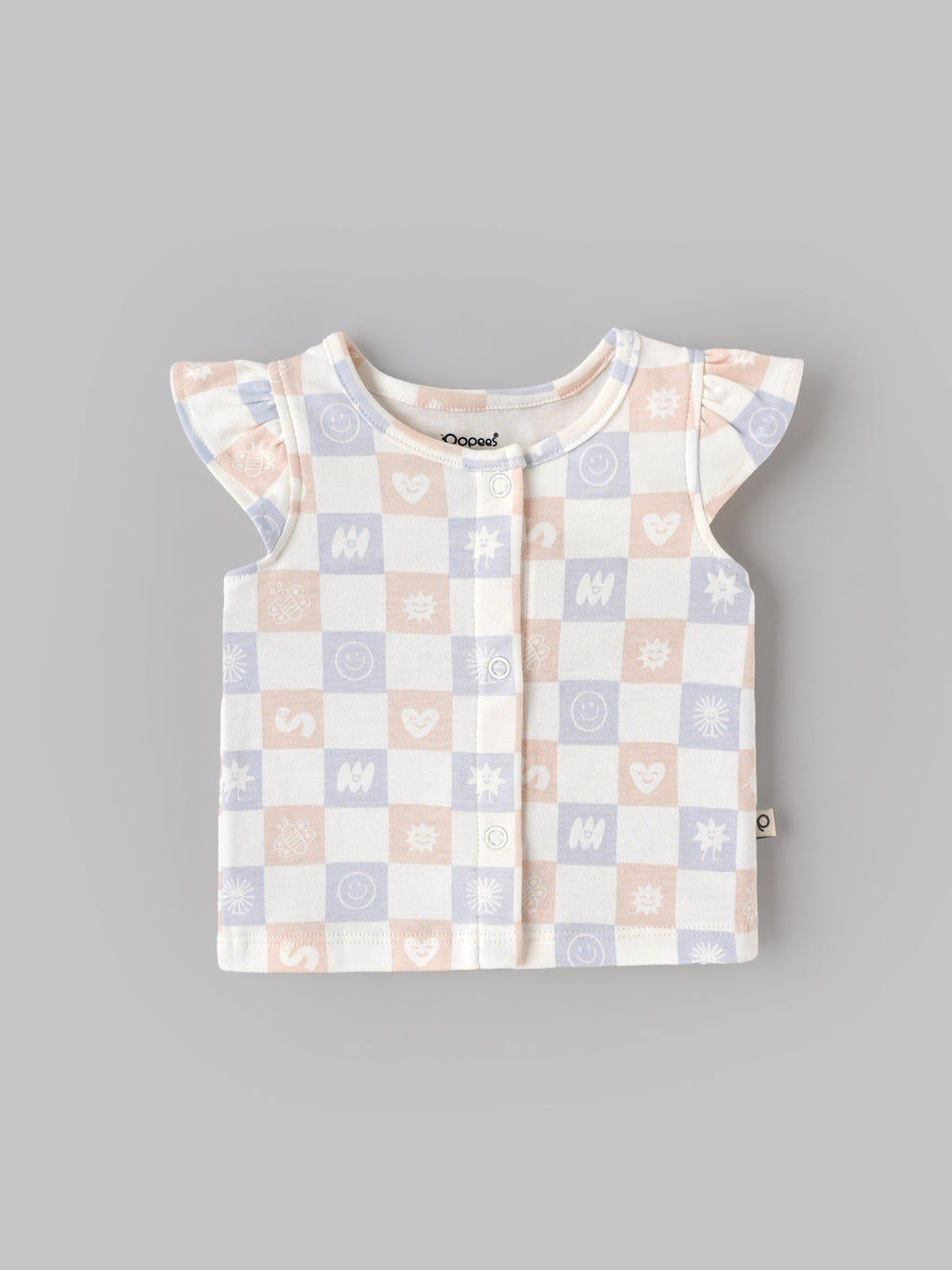 Popees Baby Girls 2-Piece T-Shirt Set | Rust Ribbed Half Sleeve Top and Printed Sleeveless Front-Open Top| 0-9 Months