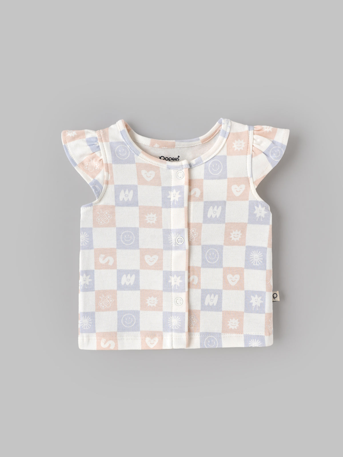 Popees Baby Girls 2-Piece T-Shirt Set | Rust Ribbed Half Sleeve Top and Printed Sleeveless Front-Open Top| 0-9 Months