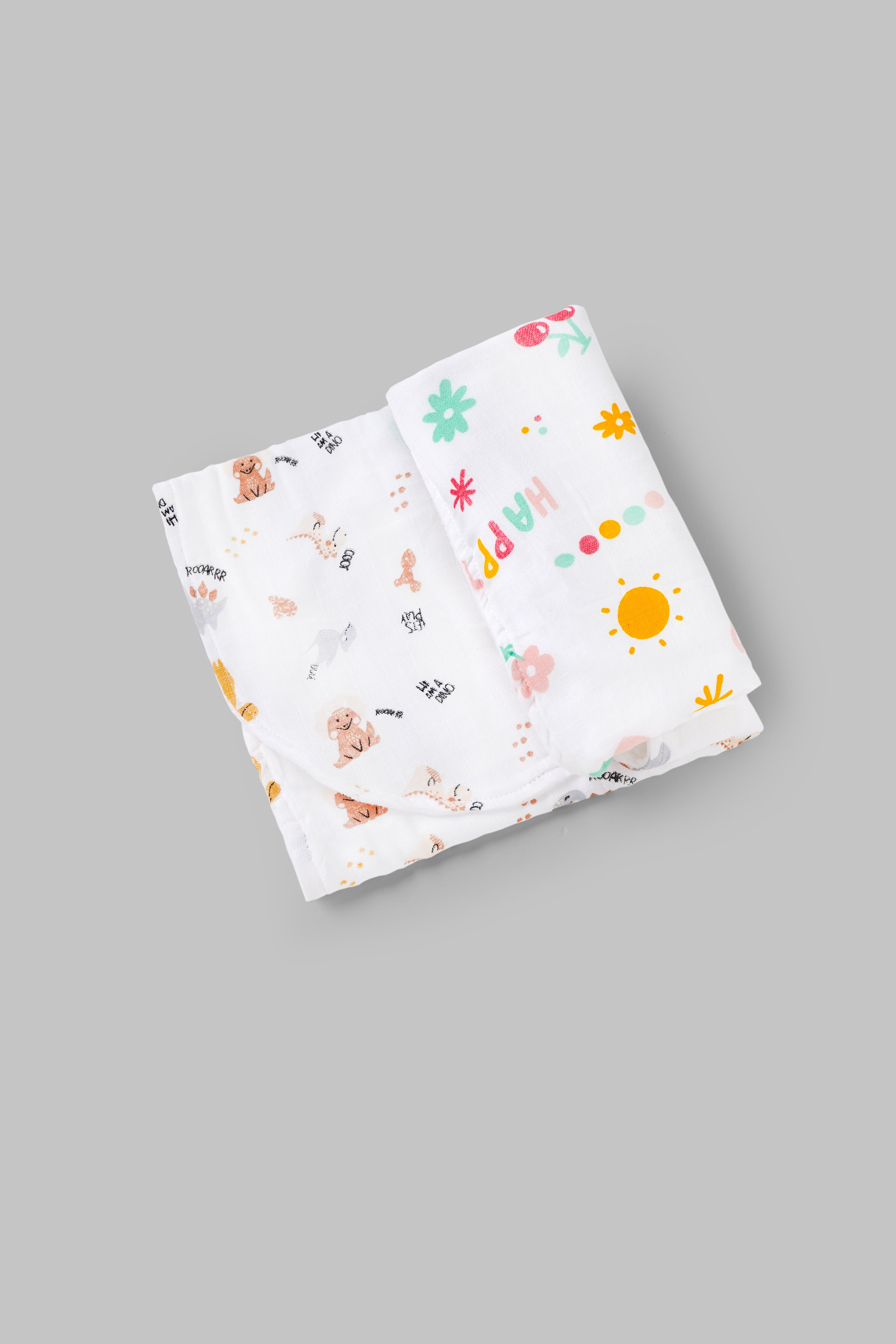 Popees Baby Cotton Muslin Burp Towels Pack of 2| Soft Absorbent Cloth