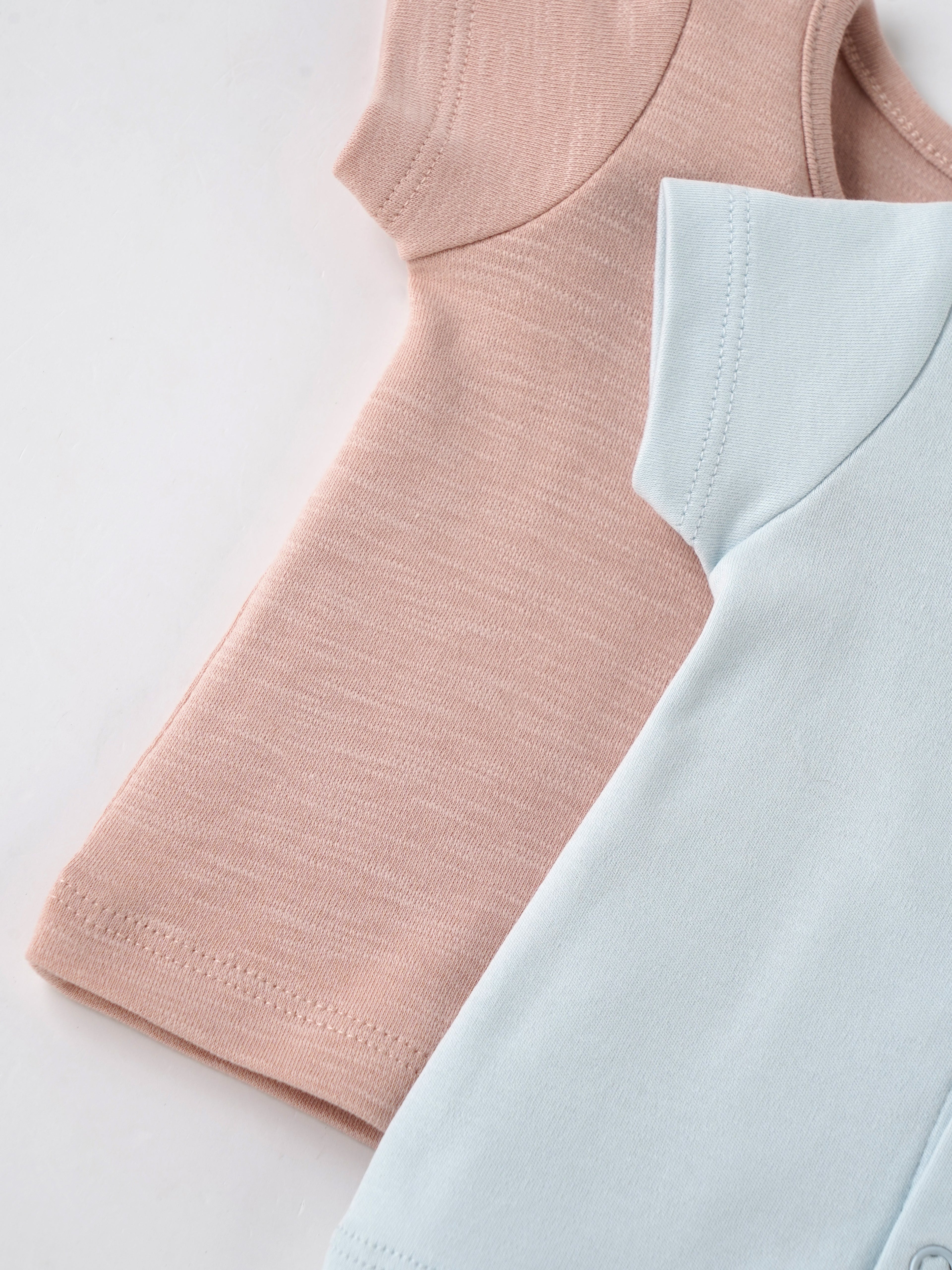 Popees Baby Cotton T-Shirt Combo Set, Soft Breathable Round Neck Snap Button Casual Wear Tops| Tiny Baby, Newborn – 6 Months